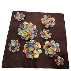 The Shop Brown Bohemian Playful Pillow Cover 16" x 16" NWT